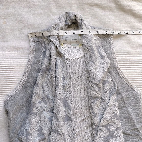 Anthropologie Saturday Sunday Gray Jacquard Vest Size Small - Picture 9 of 10